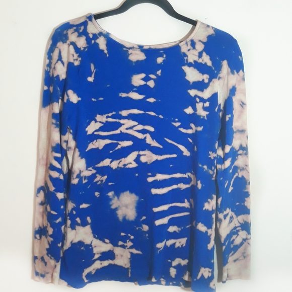 J. Crew Tops - J. Crew Blue Tie Dye Long Sleeve Crewneck Tee